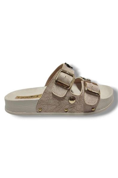 Capri 9001-25 Deri Çift Bant Tokalı Kadın Terlik - 2