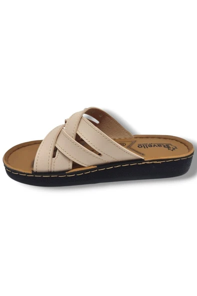 Royal Poli 750-25 Deri Anatomik 4 Bant Kadın Terlik - 3