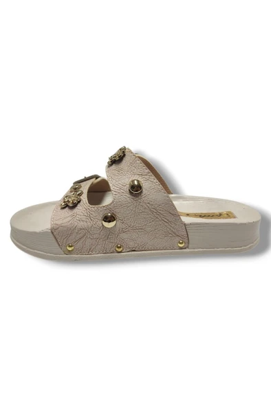 Capri 9001-25 Deri Çift Bant Tokalı Kadın Terlik - 3