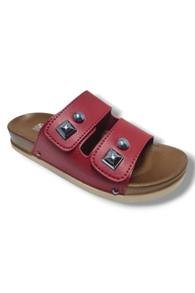 Slc 8104-25 Deri Çift Bant Tokalı Kadın Terlik ürün görseli 1