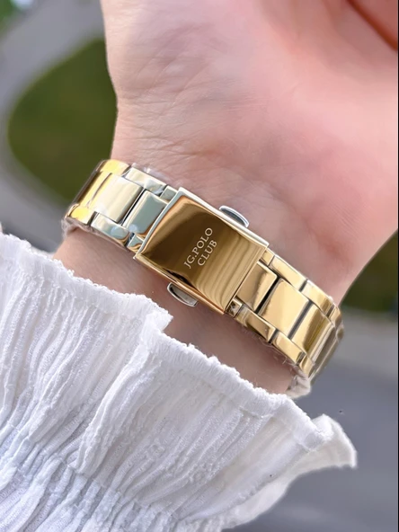 Jg.Polo Club Çelik Kasa & Kordon Kararma Ve Renk Atma Yapmaz Kadın Kol Saati+Bileklik JG02227.1 - Resim 3