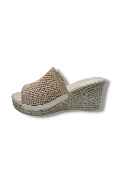 Daye 9905-25 Triko Hasır Taban Dolgu Topuk Kadın Terlik - Resim 3