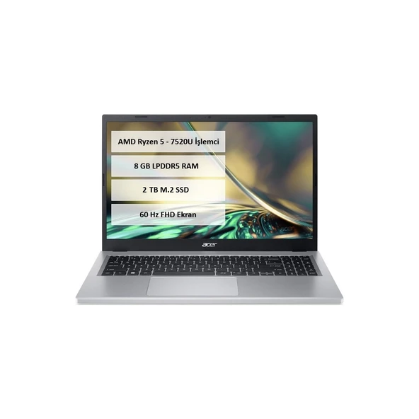 Acer Aspire 3 Ryzen 5 7520U 8GB 1TB SSD 15.6" FreeDos A315-24P-R42L-2