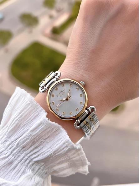 Jg.Polo Club Çelik Kasa & Kordon Kararma Ve Renk Atma Yapmaz Kadın Kol Saati+Bileklik JG02449.3 - Resim 2