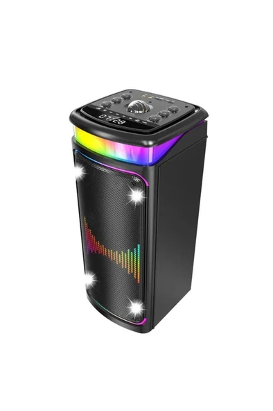 Torima DR-8816 Siyah Çift Mikrofonlu RGB Ledli Taşınabilir Bluetooth Hoparlör Parti Speaker - 4