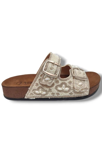 Pienn 20054-007-25 Anatomik Boncuk Taşli Kadın Terlik - Resim 2