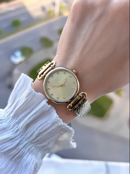 Jg.Polo Club Çelik Kasa & Kordon Kararma Ve Renk Atma Yapmaz Kadın Kol Saati+Bileklik JG02449.2 - Resim 2