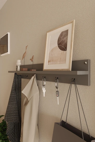 Modern Duvar Askılık, Hol Askılık, Duvar Askılık, Portmanto, Vestiyer 100cm - 7