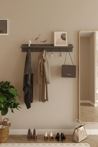 Modern Duvar Askılık, Hol Askılık, Duvar Askılık, Portmanto, Vestiyer 100cm - 6