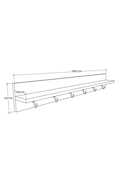 Modern Duvar Askılık, Hol Askılık, Duvar Askılık, Portmanto, Vestiyer 100cm - 10