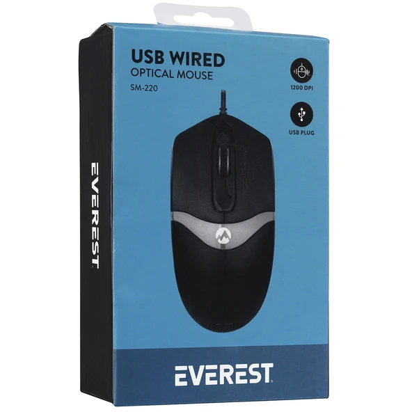 Mouse Optik 3D 1200 Dpi Everest Sm-220 Siyah Gri - Resim 7