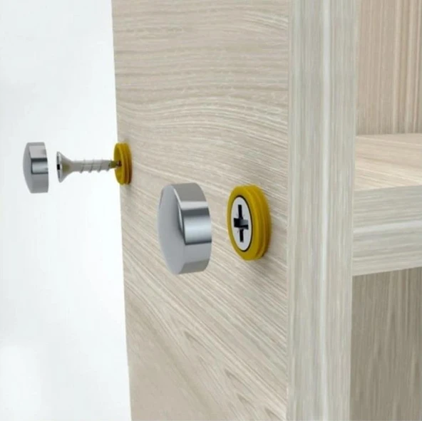 Dekoratif Vida Kapağı Parlak Krom 25mm - 10 Adet - Resim 3