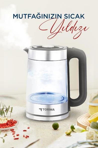Torima TY-083-18X29A Cam Ledli Kettle 1500W 1.8L Su Isıtıcı - 3
