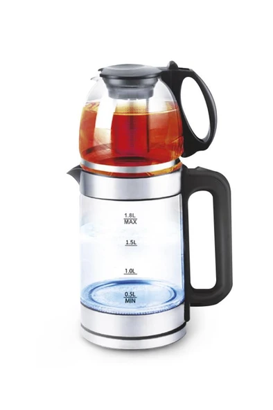 Torima TY-S888-049 Cam Çay Makinesi Kettle Ledli 1500W 1.8L Su Isıtıcı - 5