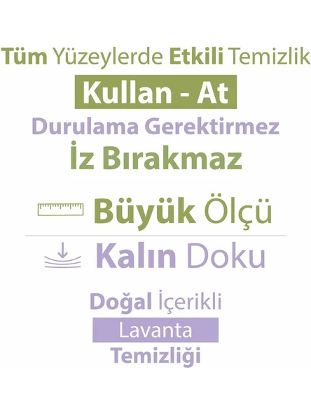 Turco Doğadan Yer Temizlik Havlusu Lavanta 50 Yaprak x 4 adet (200 Yaprak) - 6