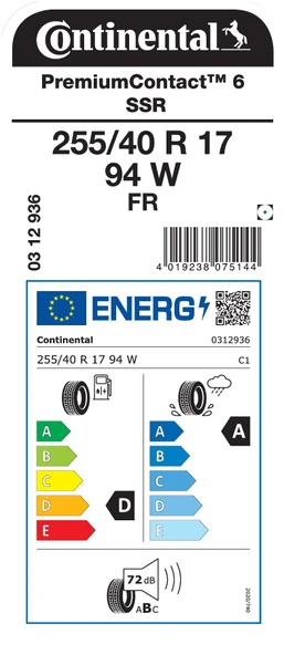 CONTİNENTAL 255/40R17 94W FR SSR PC6 YAZ LASTİĞİ ÜRETİM YILI:2024 - 2