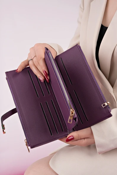 Muggo PERFECT Telefon ve Bozuk Para Bölmeli Zarf Model Kadın Cüzdan - 10