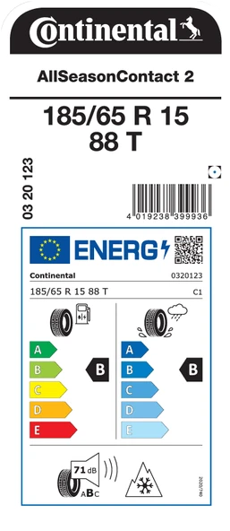 CONTİNENTAL 185/65R15 88T ASC 2 DÖRT MEVSİM LASTİĞİ ÜRETİM YILI:2025 - 2