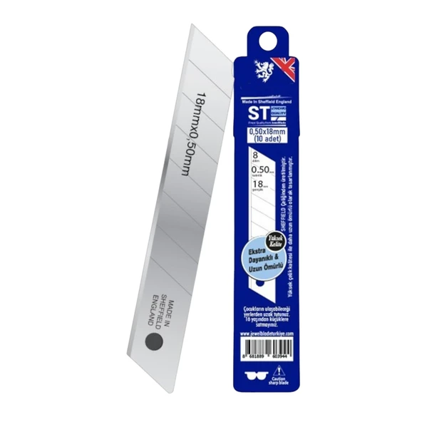 Maket Bıçağı Yedeği Ucu 0.50 mm Kalınlık x 18 mm Genişlik Bıçak Ucu Jiletİthal 10 Adet 8 Dilim - 2