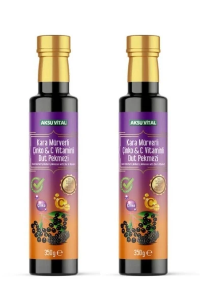 Aksu Vital Kara Mürverli Çinko & C Vitaminli Dut Pekmezi 350 Gr X 2 Adet