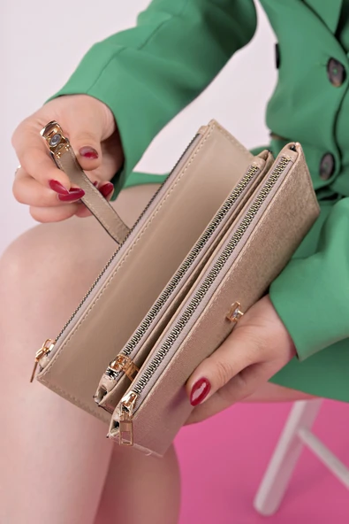 Muggo PERFECT Telefon ve Bozuk Para Bölmeli Zarf Model Kadın Cüzdan - 3