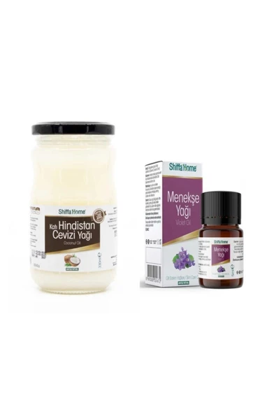 Shiffa Home Katı Hindistan Cevizi Yağı 330 ml Ve Menekşe Yağı 5 ml