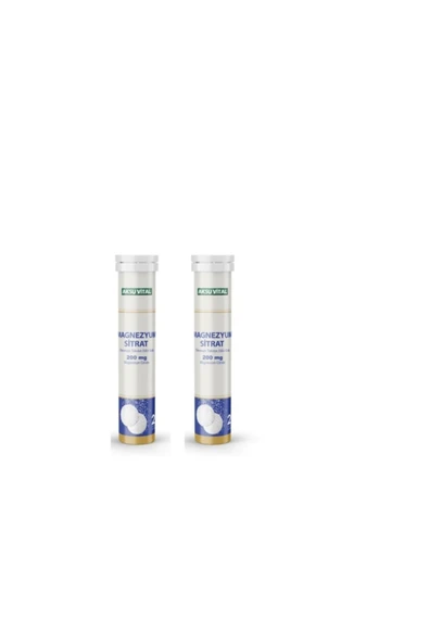 Aksu Vital Magnezyum Sitrat Efervesan 20 Tablet X 2 Adet