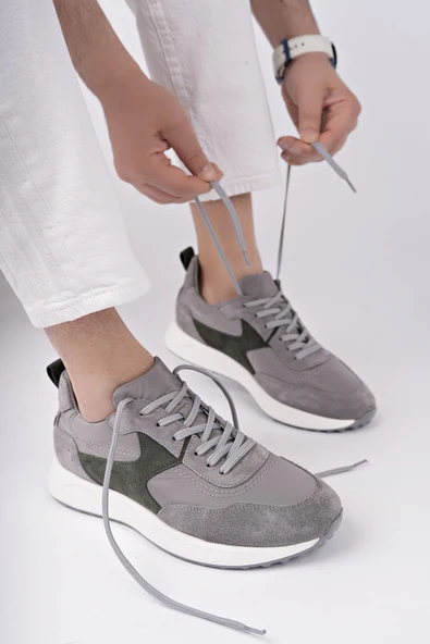 Muggo SVENSON Kalın Taban Bağcıklı Hakiki Deri Erkek Günlük Sneaker Spor Ayakkabı - 9
