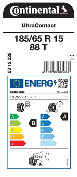 CONTİNENTAL 185/65R15 88T UC YAZ LASTİĞİ ÜRETİM YILI:2025 - 2