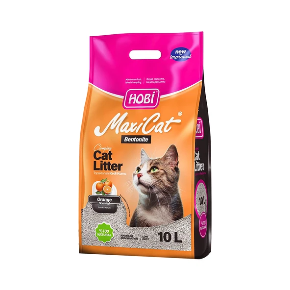 Hobi MaxiCat Portakal Kokulu Bentonit Kedi Kumu 10 L