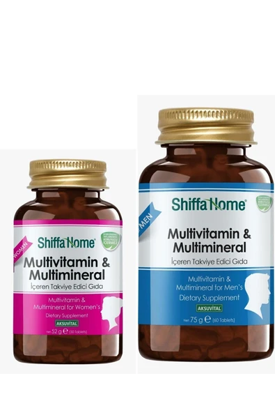Shiffa Home MULTİVİTAMİN - KADIN - 1760 MG X 30 TABLET & MULTİVİTAMİN - ERKEK - 1260 mg x 60 TABLET