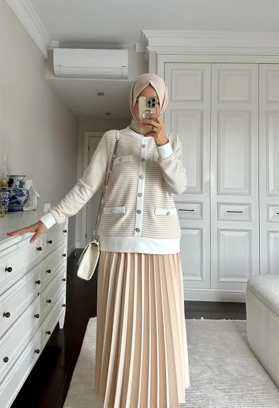 KREP PLİSELİ ETEK - 2