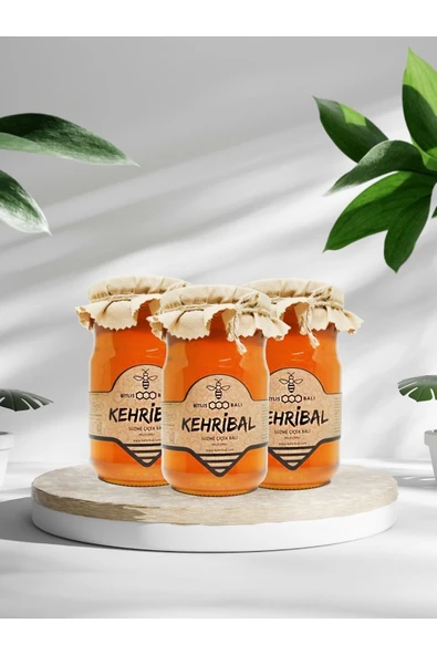 Kehribal 3'lü Set Süzme Çiçek Balı 850 gr Bitlis Ahlat Balı