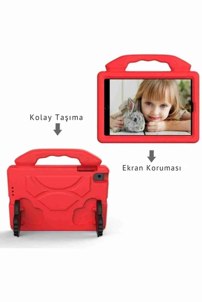 Galaxy Tab A Uyumlu T510 10.1 inç Eğlenceli Standlı Yumuşak Like Tablet Kılıfı - Resim 8