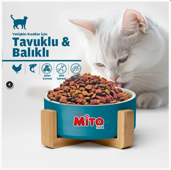LaMito Mix Adult Cat Tavuklu ve Balıklı Renkli Taneli Yetişkin Kedi Maması 15 kg - 2
