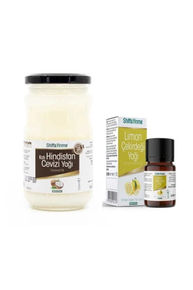 Shiffa Home Katı Hindistan Cevizi Yağı 330 ml +Limon Çekirdeği Yağı 5 ml
