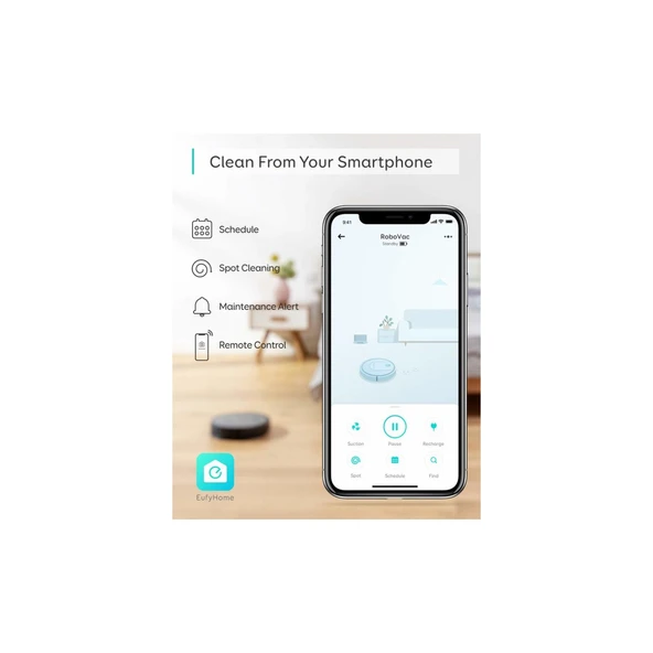 Anker Eufy RoboVac G10 Hybrid - Wi-Fi Uygulama Destekli - HEPA Filtreli Yüksek Emişli Akıllı Robot Süpürge - 3