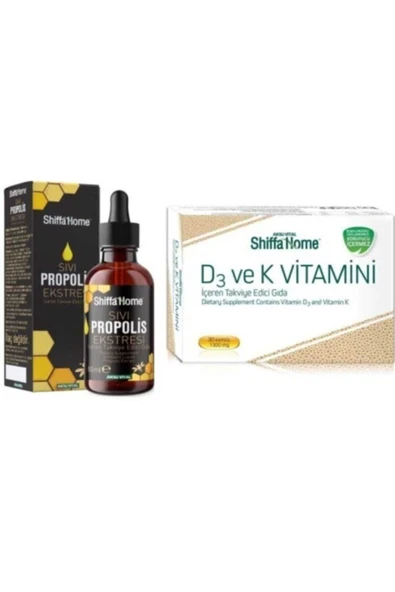 Shiffa Home Sıvı Propolis Ekstresi 50 Ml & D3 Ve K Vitamini 30 Kapsül