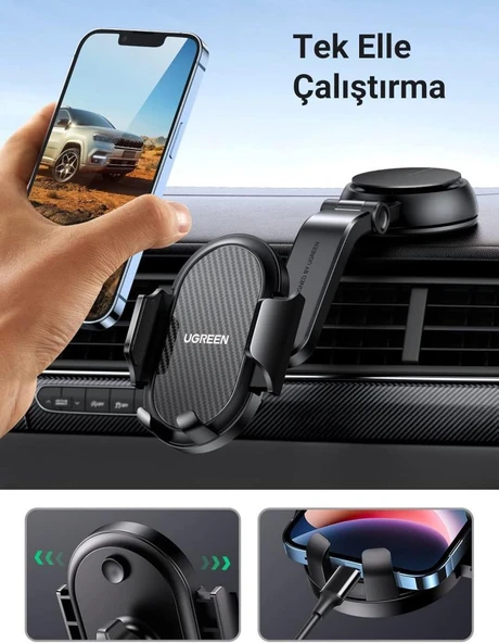 UGREEN Araç Telefonu Tutacağı Vantuz Pano Tutacağı iPhone 15 Pro Max Plus 14 13 Galaxy F34 S23 Ultra Huawei Mate 60 Pro Redmi K60 Ultra vesaire ile Uyumlu Teşhir - 4