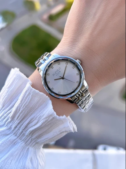 Jg.Polo Club Çelik Kasa & Kordon Kararma Ve Renk Atma Yapmaz Kadın Kol Saati+Bileklik JG04288.1 - Resim 2