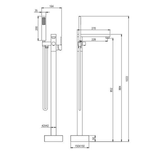 GPD Yerden Küvet Bataryası Kare-Siyah - 2