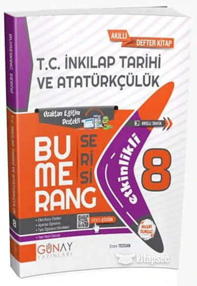 8. Sınıf Bumerang İnkılap Tarihi Etkinlikli Günay Yayınları