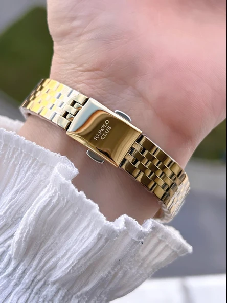 Jg.Polo Club Çelik Kasa & Kordon Kararma Ve Renk Atma Yapmaz Kadın Kol Saati+Bileklik JG04288.5 - Resim 3