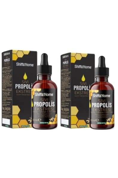 Shiffa Home Sıvı Propolis Ekstresi Damlalıklı Cam Şişe 50 Ml 2 Adet Sepetse