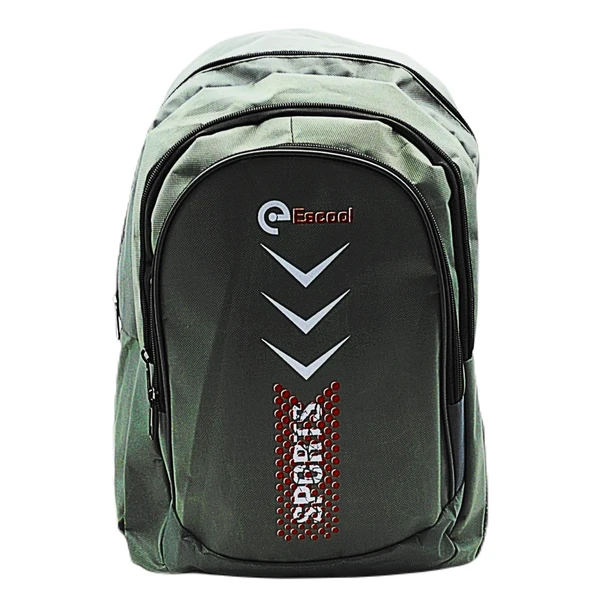 Gen-Of 3 Bölmeli Sport Okul Sırt Çantası Gri Kırmızı Noktalı KOD:701