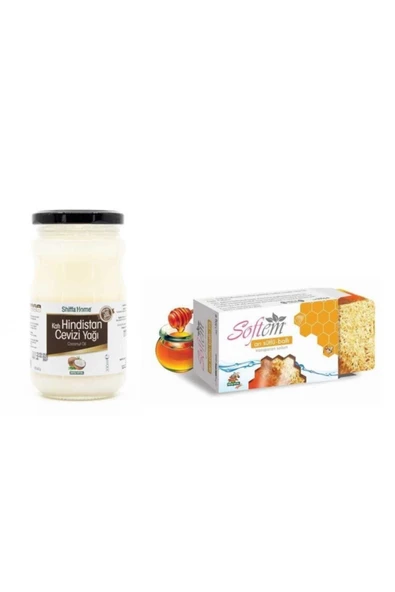 Shiffa Home Katı Hindistan Cevizi Yağı 330 ml+ Arı Sütlü Ballı Lifli Sabun 130 gr