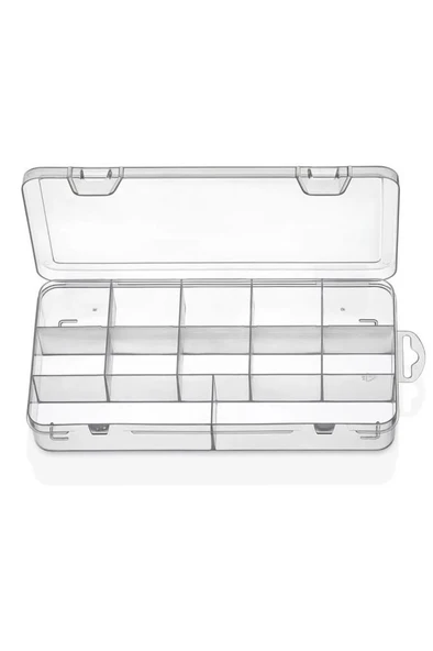 Flora 12 Bölmeli Kapaklı Takı Toka Organizeri, Yüzük Kolye Küpe Makyaj Vida İlaç Düzenleyici Kutu 2 Adet - 4