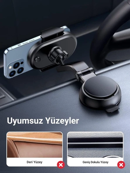 UGREEN Araç Telefonu Tutacağı Vantuz Pano Tutacağı iPhone 15 Pro Max Plus 14 13 Galaxy F34 S23 Ultra Huawei Mate 60 Pro Redmi K60 Ultra vesaire ile Uyumlu Teşhir - 7