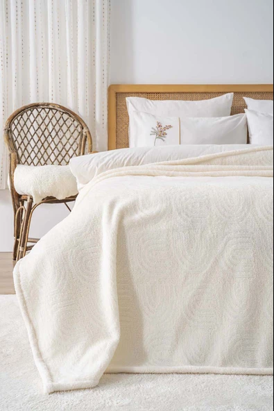 Rivaİstanbul Viona Jakarlı Raşel Gökkuşağı İskandinav Tek Kişilik Punch Yatak Örtüsü - Resim 2