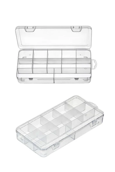 Flora 12 Bölmeli Kapaklı Takı Toka Organizeri, Yüzük Kolye Küpe Makyaj Vida İlaç Düzenleyici Kutu 2 Adet - 6